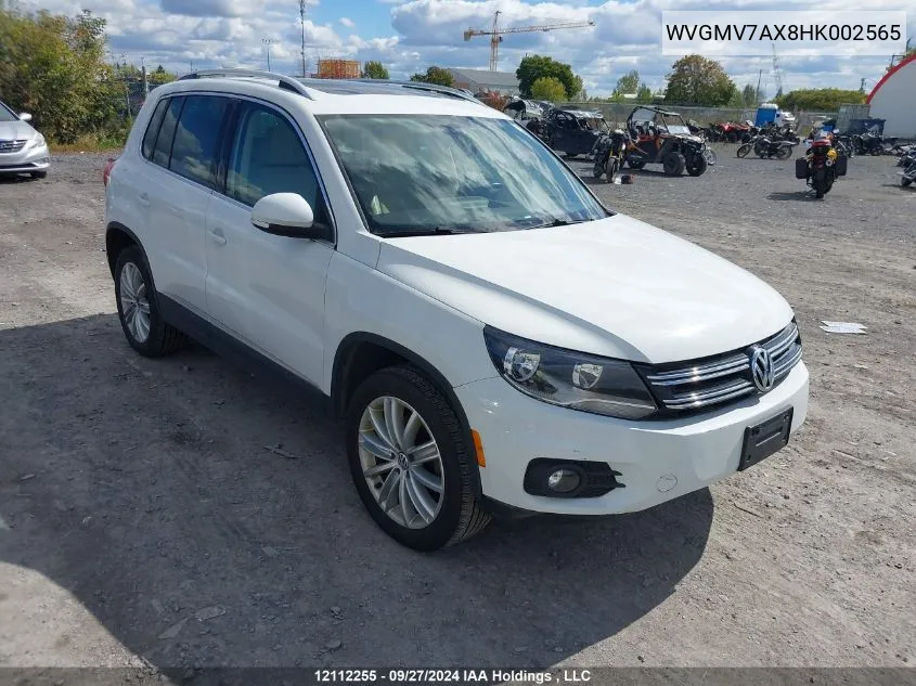 2017 Volkswagen Tiguan VIN: WVGMV7AX8HK002565 Lot: 12112255