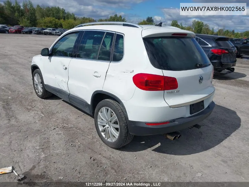 2017 Volkswagen Tiguan VIN: WVGMV7AX8HK002565 Lot: 12112255