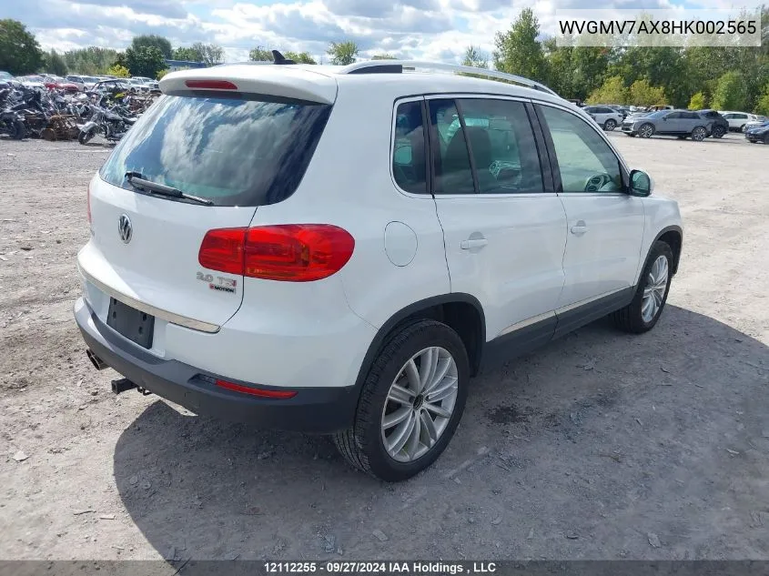 2017 Volkswagen Tiguan VIN: WVGMV7AX8HK002565 Lot: 12112255