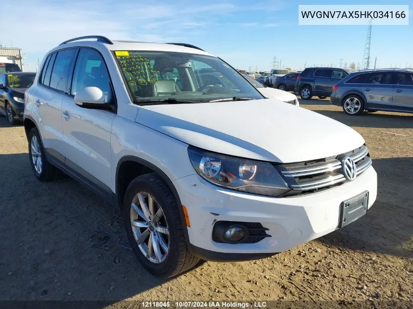 2017 Volkswagen Tiguan Wolfsburg VIN: WVGNV7AX5HK034166 Lot: 12118045