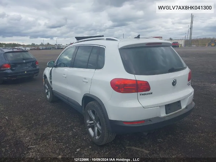 2017 Volkswagen Tiguan VIN: WVGLV7AX8HK041300 Lot: 12122666