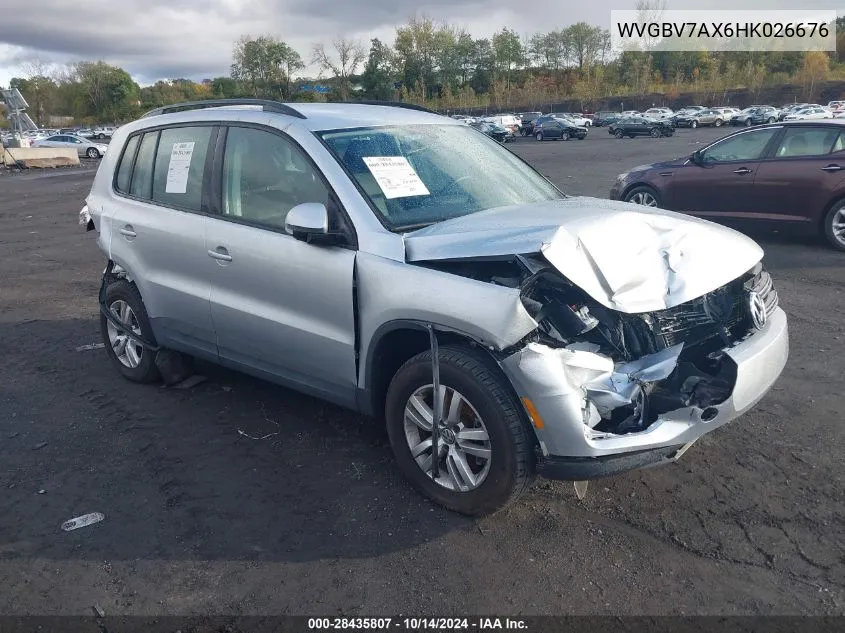 2017 Volkswagen Tiguan 2.0T/2.0T S VIN: WVGBV7AX6HK026676 Lot: 28435807