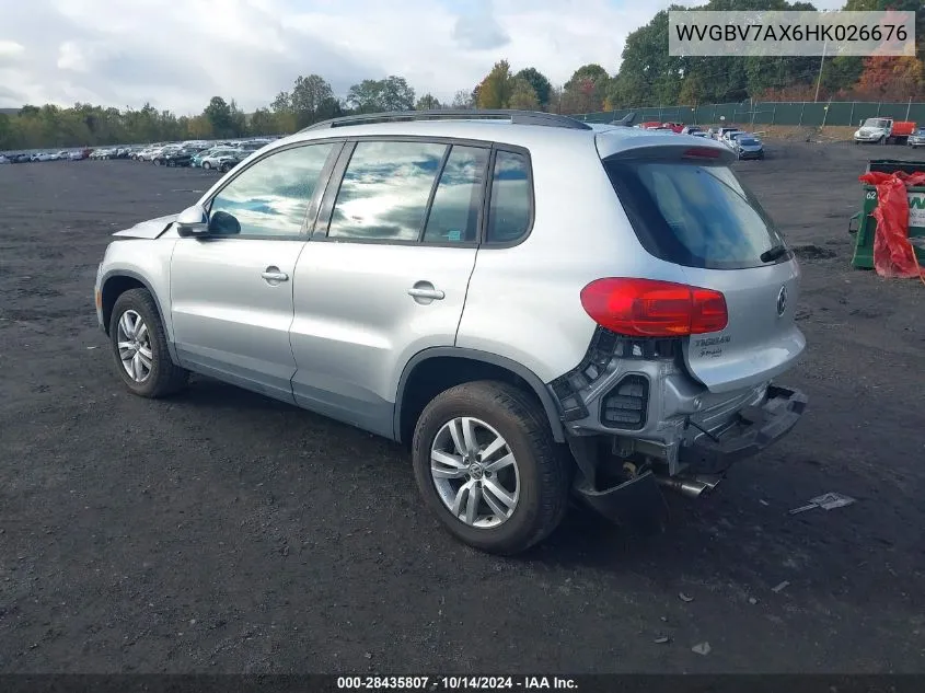 2017 Volkswagen Tiguan 2.0T/2.0T S VIN: WVGBV7AX6HK026676 Lot: 28435807