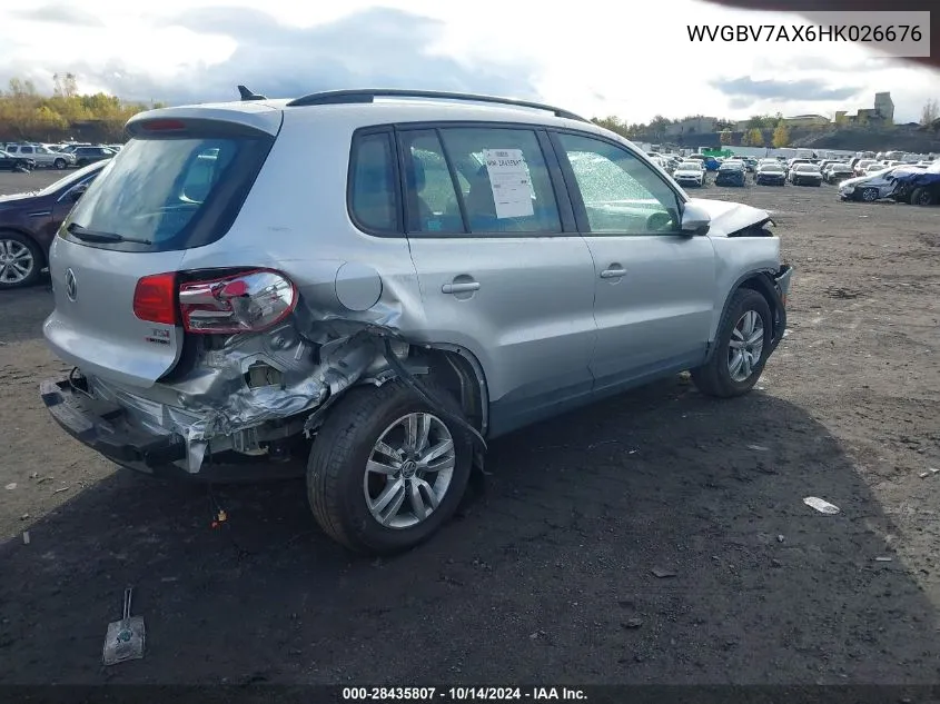 2017 Volkswagen Tiguan 2.0T/2.0T S VIN: WVGBV7AX6HK026676 Lot: 28435807