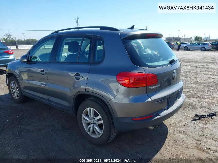 2017 Volkswagen Tiguan 2.0T/2.0T S VIN: WVGAV7AX8HK041434 Lot: 39510021