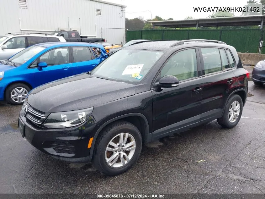 2017 Volkswagen Tiguan 2.0T/2.0T S VIN: WVGAV7AX9HK021452 Lot: 39845878