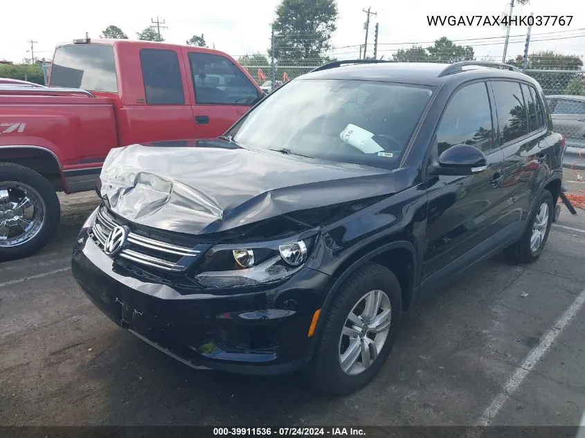 2017 Volkswagen Tiguan 2.0T/2.0T S VIN: WVGAV7AX4HK037767 Lot: 39911536