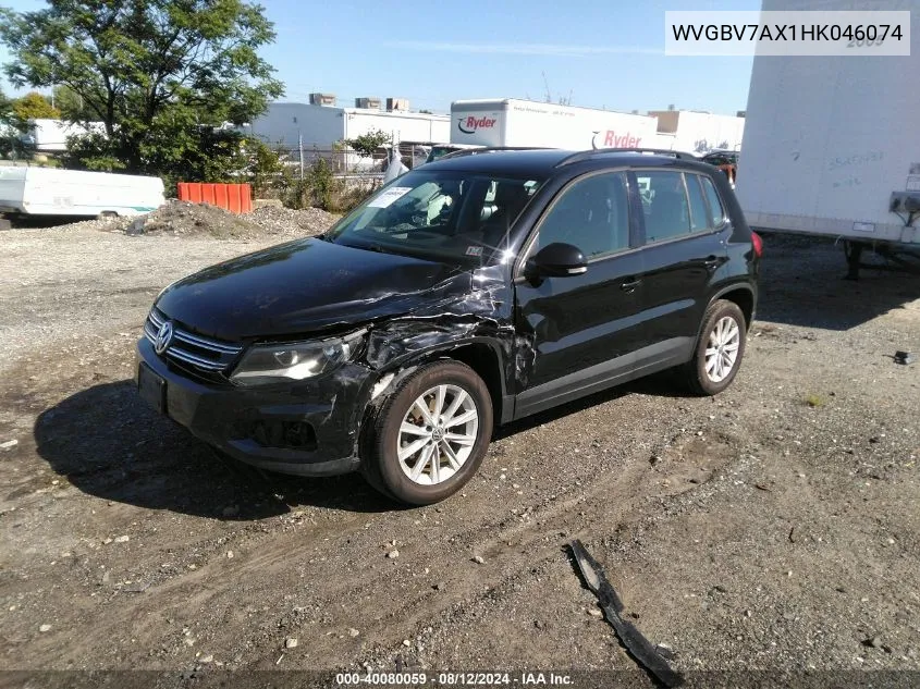 2017 Volkswagen Tiguan 2.0T/2.0T S VIN: WVGBV7AX1HK046074 Lot: 40080059