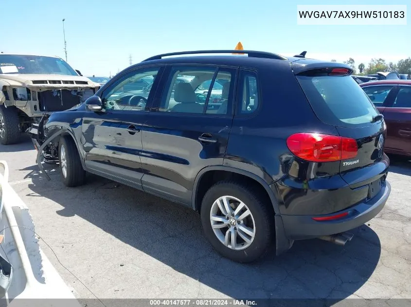 WVGAV7AX9HW510183 2017 Volkswagen Tiguan 2.0T S