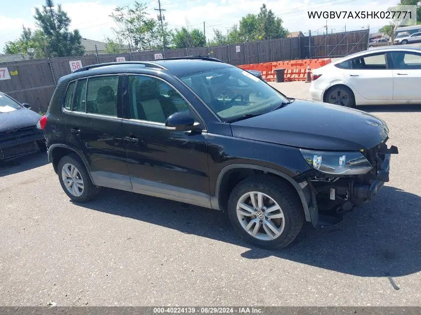 2017 Volkswagen Tiguan 2.0T/2.0T S VIN: WVGBV7AX5HK027771 Lot: 40224139