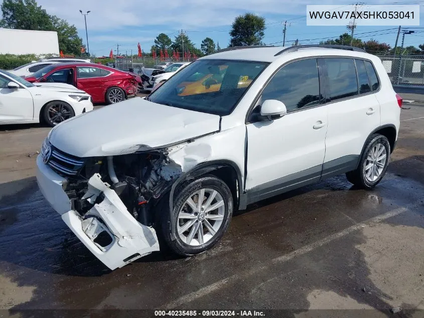 2017 Volkswagen Tiguan 2.0T/2.0T S VIN: WVGAV7AX5HK053041 Lot: 40235485