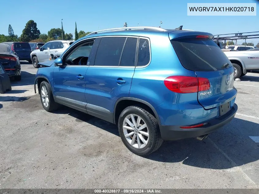 2017 Volkswagen Tiguan 2.0T Wolfsburg Edition VIN: WVGRV7AX1HK020718 Lot: 40328877