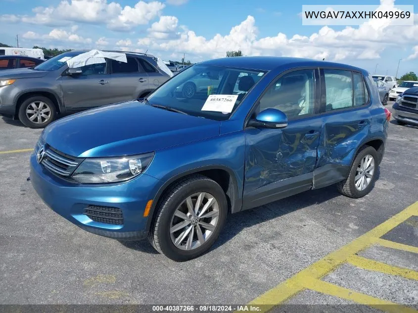 2017 Volkswagen Tiguan 2.0T/2.0T S VIN: WVGAV7AXXHK049969 Lot: 40387266