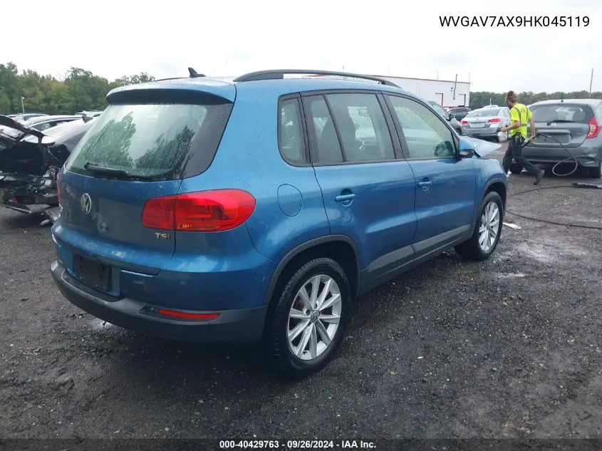 2017 Volkswagen Tiguan 2.0T/2.0T S VIN: WVGAV7AX9HK045119 Lot: 40429763