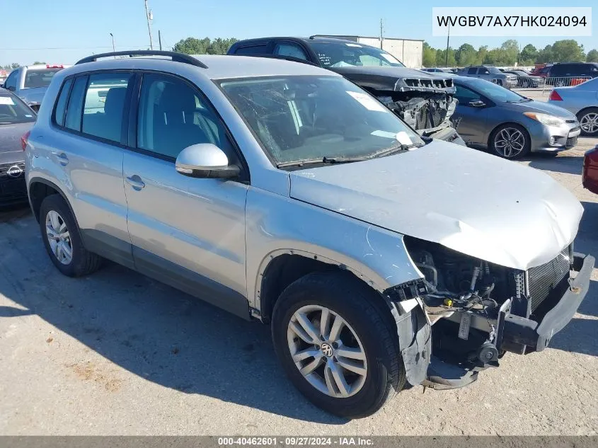 2017 Volkswagen Tiguan VIN: WVGBV7AX7HK024094 Lot: 40462601