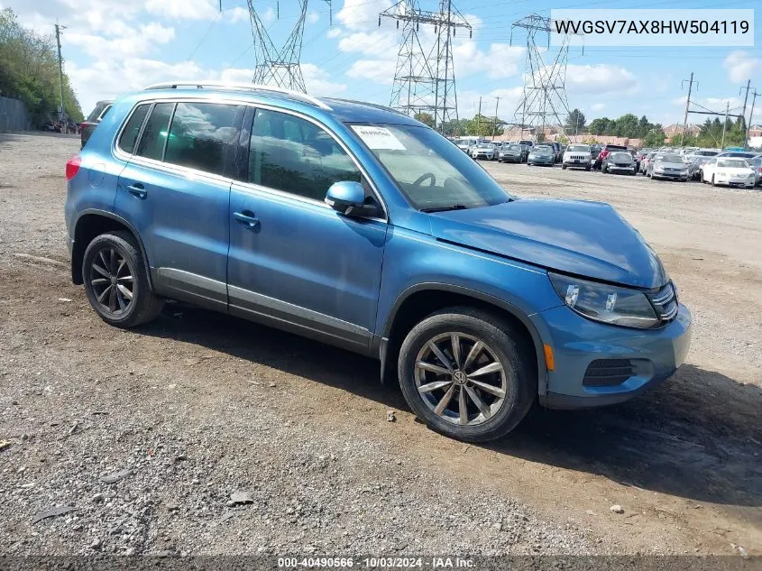 2017 Volkswagen Tiguan 2.0T Wolfsburg Edition VIN: WVGSV7AX8HW504119 Lot: 40490566