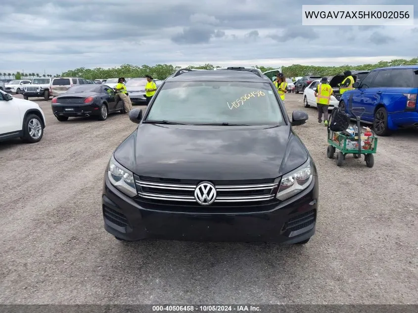 2017 Volkswagen Tiguan S/Limited VIN: WVGAV7AX5HK002056 Lot: 40506458