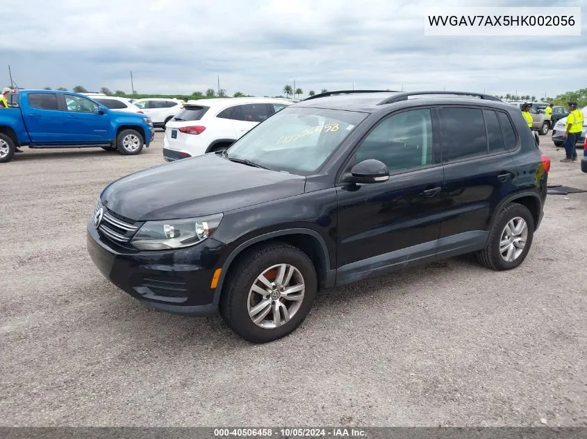 2017 Volkswagen Tiguan S/Limited VIN: WVGAV7AX5HK002056 Lot: 40506458