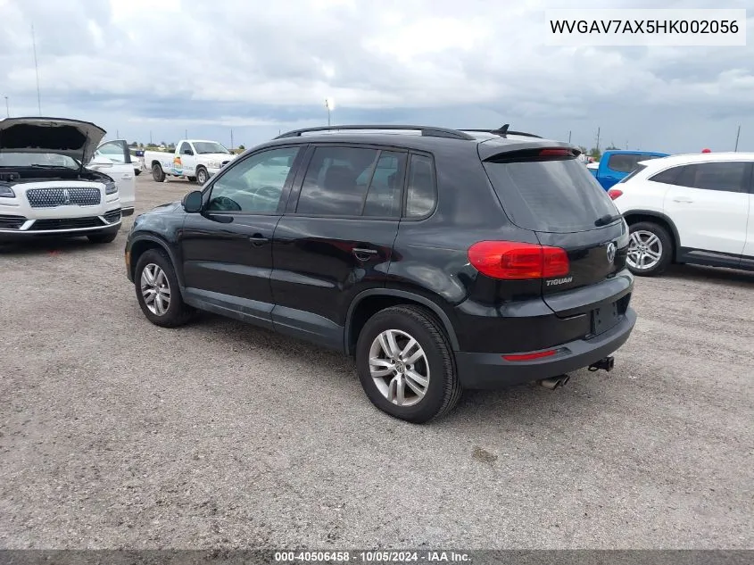 WVGAV7AX5HK002056 2017 Volkswagen Tiguan S/Limited