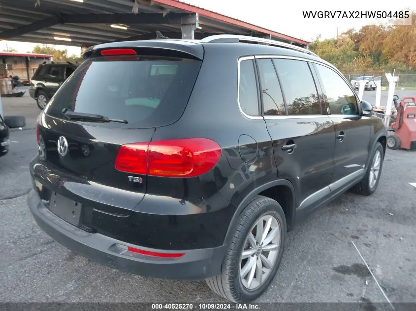 2017 Volkswagen Tiguan Wolfsburg VIN: WVGRV7AX2HW504485 Lot: 40525270