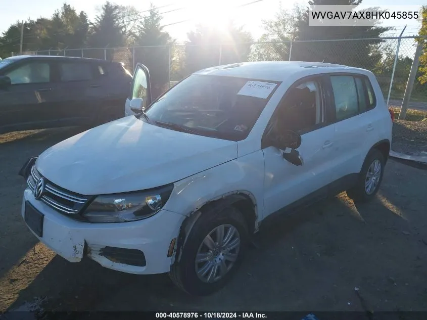 2017 Volkswagen Tiguan 2.0T/2.0T S VIN: WVGAV7AX8HK045855 Lot: 40578976