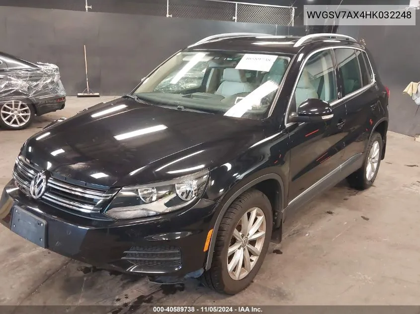 2017 Volkswagen Tiguan 2.0T Wolfsburg Edition VIN: WVGSV7AX4HK032248 Lot: 40589738