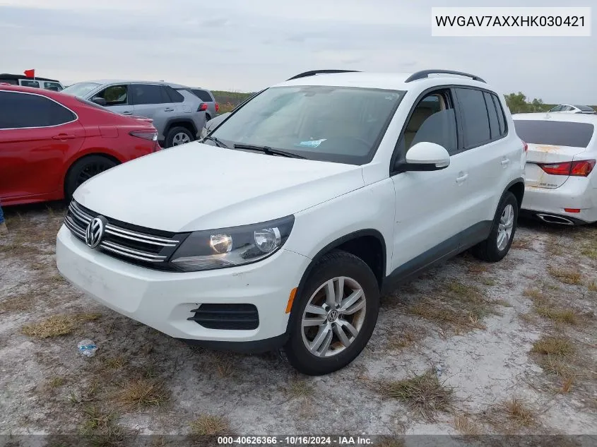 2017 Volkswagen Tiguan 2.0T/2.0T S VIN: WVGAV7AXXHK030421 Lot: 40626366