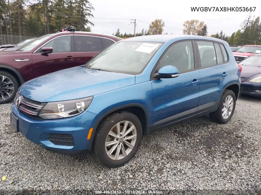 2017 Volkswagen Tiguan 2.0T/2.0T S VIN: WVGBV7AX8HK053667 Lot: 40633613