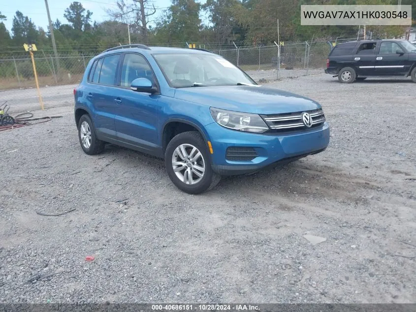 2017 Volkswagen Tiguan S/Limited VIN: WVGAV7AX1HK030548 Lot: 40686151