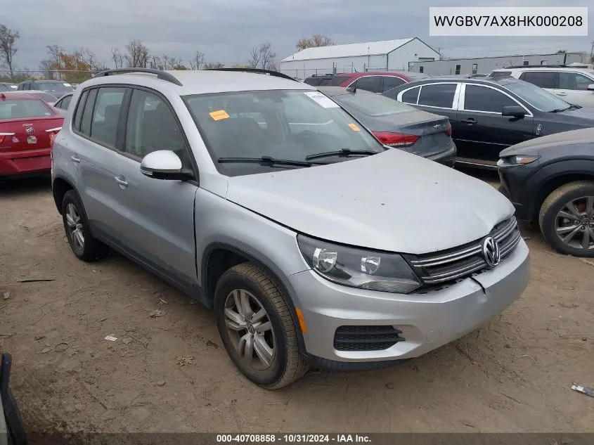 2017 Volkswagen Tiguan 2.0T S VIN: WVGBV7AX8HK000208 Lot: 40708858