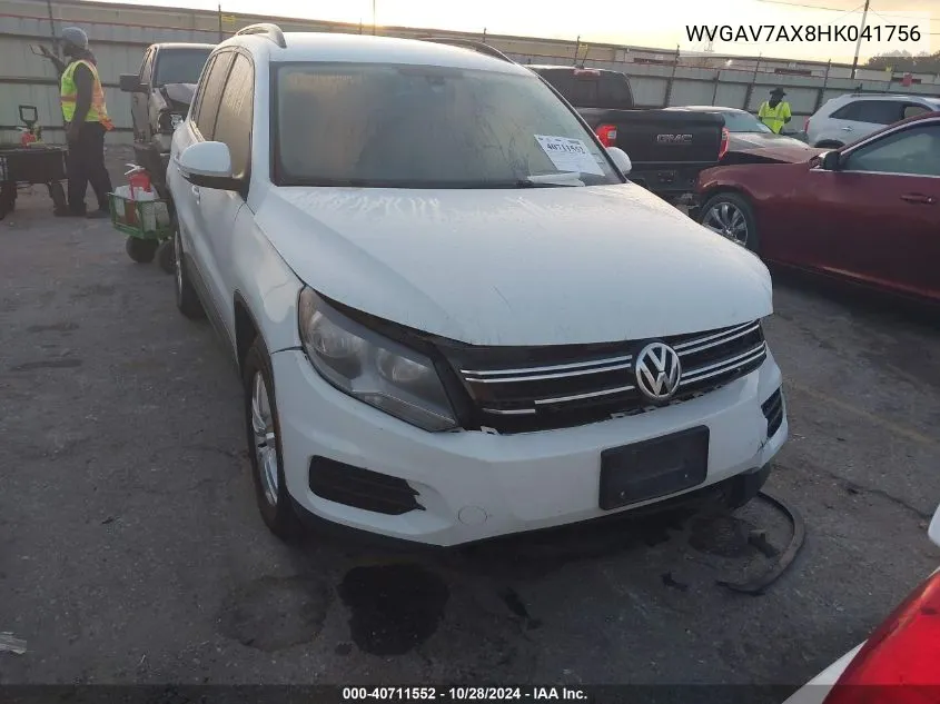 2017 Volkswagen Tiguan 2.0T/2.0T S VIN: WVGAV7AX8HK041756 Lot: 40711552