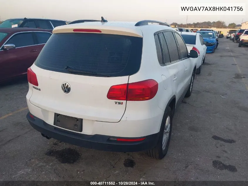 2017 Volkswagen Tiguan 2.0T/2.0T S VIN: WVGAV7AX8HK041756 Lot: 40711552