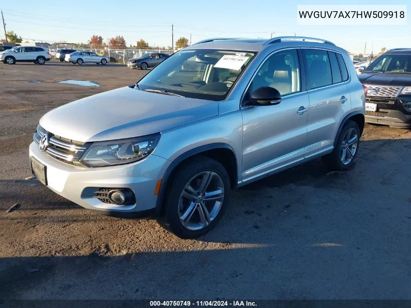 2017 Volkswagen Tiguan 2.0T Sport VIN: WVGUV7AX7HW509918 Lot: 40750749