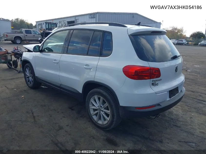 2017 Volkswagen Tiguan 2.0T/2.0T S VIN: WVGAV7AX3HK054186 Lot: 40822542