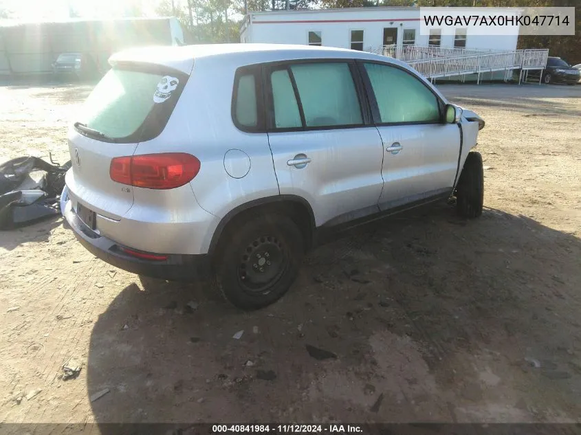 2017 Volkswagen Tiguan 2.0T/2.0T S VIN: WVGAV7AX0HK047714 Lot: 40841984