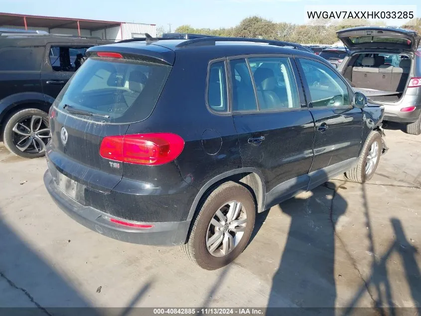 2017 Volkswagen Tiguan 2.0T/2.0T S VIN: WVGAV7AXXHK033285 Lot: 40842885