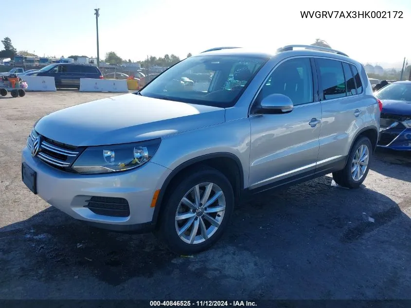 2017 Volkswagen Tiguan 2.0T Wolfsburg Edition VIN: WVGRV7AX3HK002172 Lot: 40846525