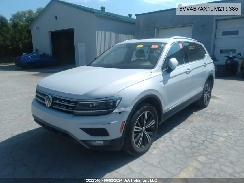 2018 Volkswagen Tiguan VIN: 3VV4B7AX1JM219386 Lot: 12022340