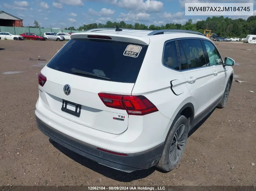 2018 Volkswagen Tiguan VIN: 3VV4B7AX2JM184745 Lot: 12062104