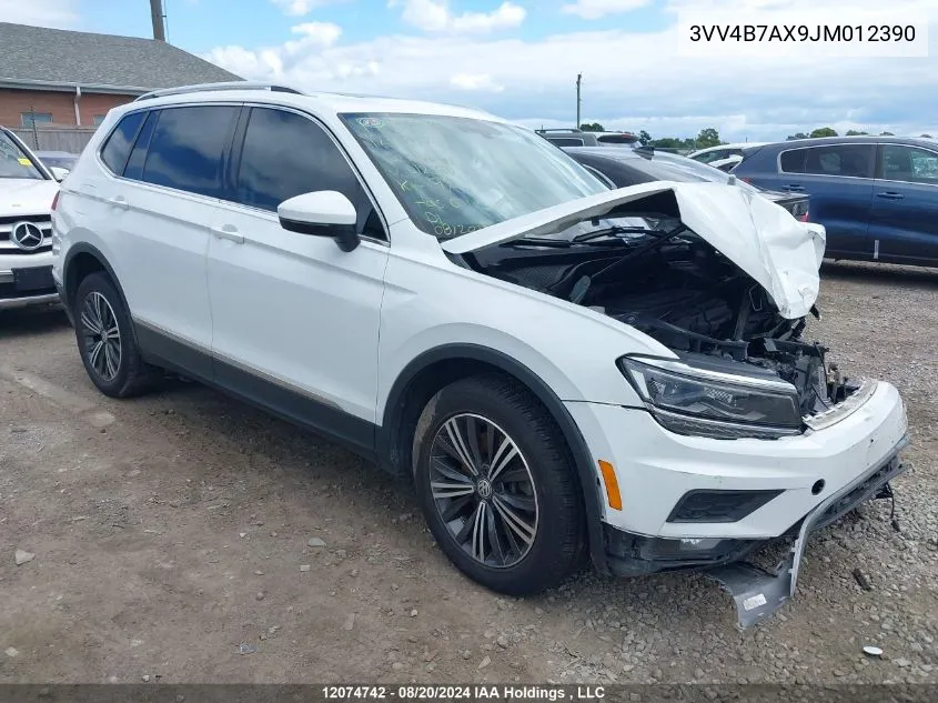 2018 Volkswagen Tiguan Sel Premium VIN: 3VV4B7AX9JM012390 Lot: 12074742