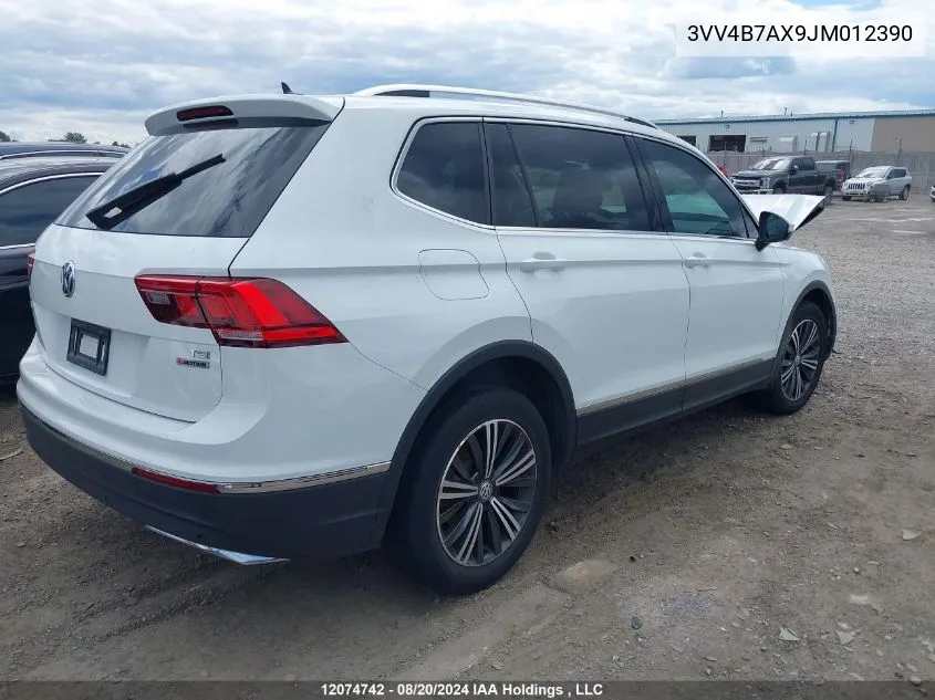 2018 Volkswagen Tiguan Sel Premium VIN: 3VV4B7AX9JM012390 Lot: 12074742