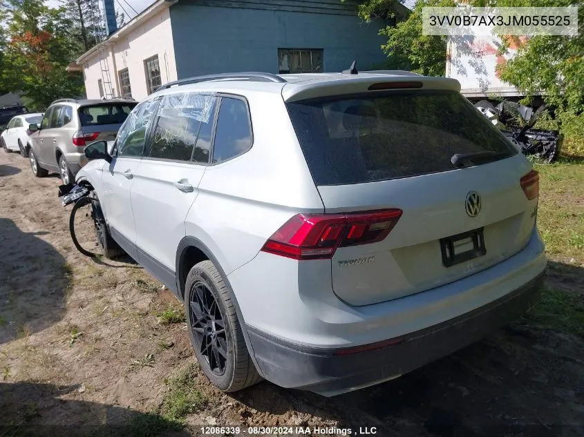 2018 Volkswagen Tiguan S VIN: 3VV0B7AX3JM055525 Lot: 12086339