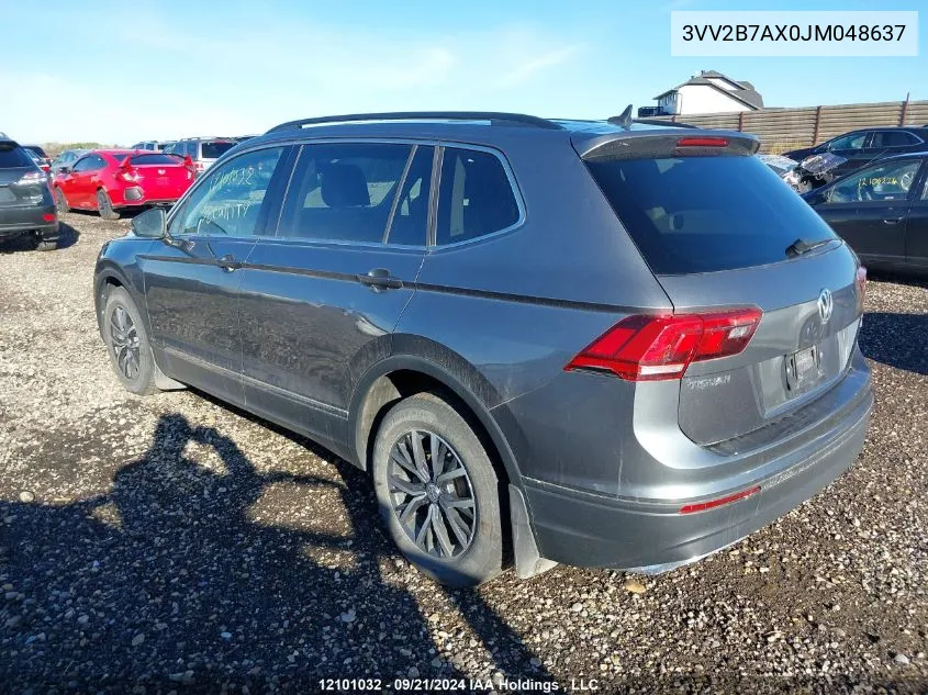 2018 Volkswagen Tiguan VIN: 3VV2B7AX0JM048637 Lot: 12101032