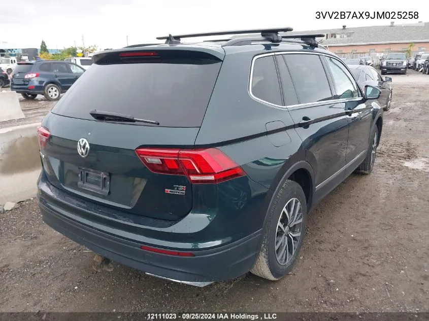 2018 Volkswagen Tiguan VIN: 3VV2B7AX9JM025258 Lot: 12111023