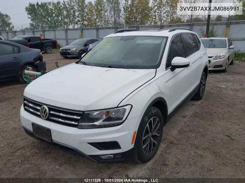 2018 Volkswagen Tiguan VIN: 3VV2B7AXXJM086991 Lot: 12111328