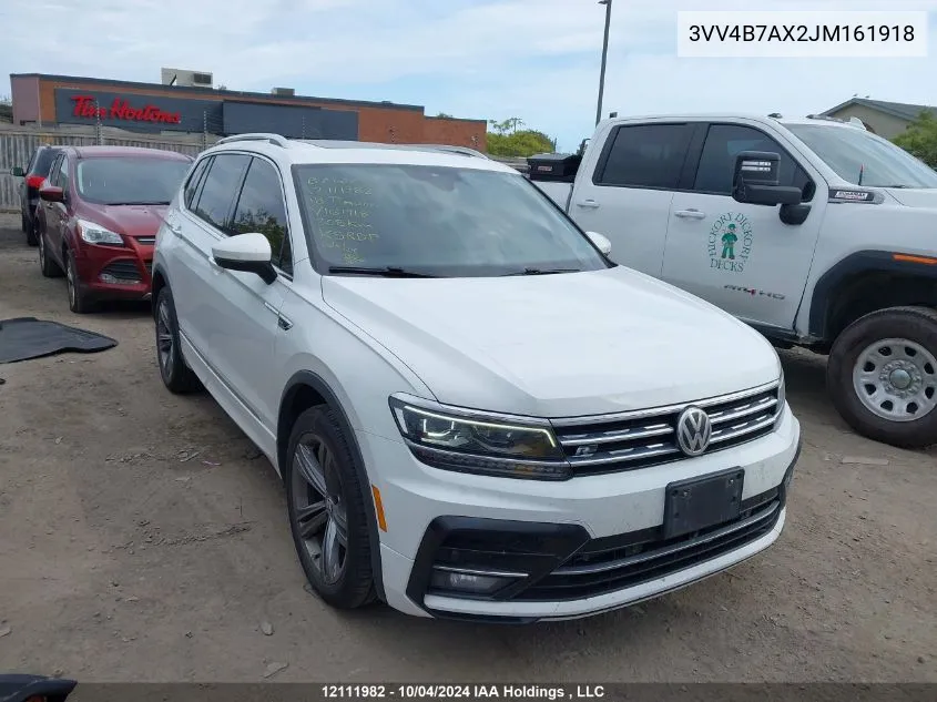 2018 Volkswagen Tiguan VIN: 3VV4B7AX2JM161918 Lot: 12111982