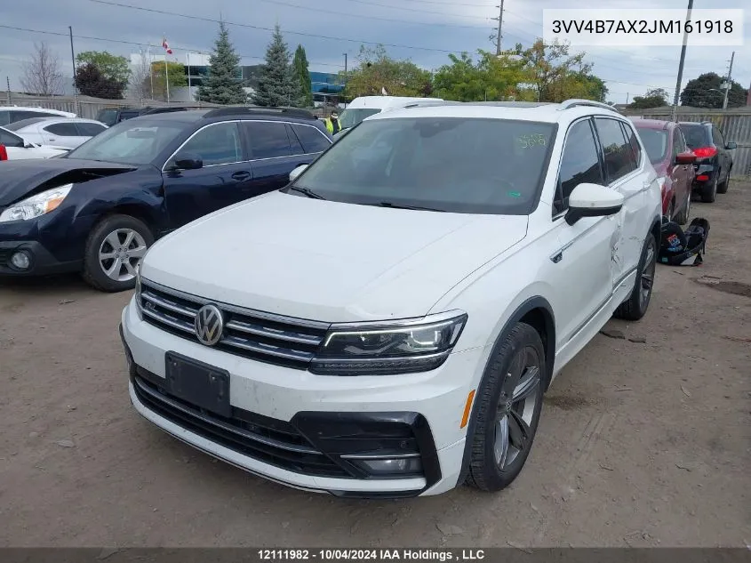 2018 Volkswagen Tiguan VIN: 3VV4B7AX2JM161918 Lot: 12111982