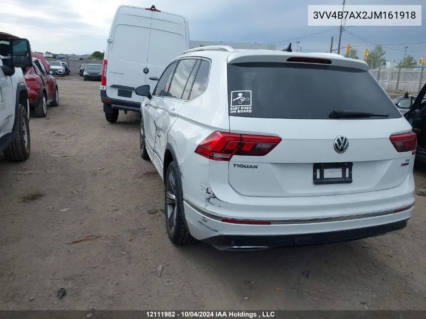 2018 Volkswagen Tiguan VIN: 3VV4B7AX2JM161918 Lot: 12111982