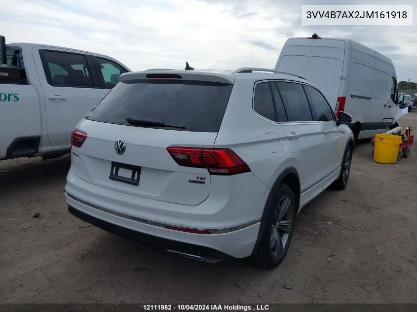 2018 Volkswagen Tiguan VIN: 3VV4B7AX2JM161918 Lot: 12111982