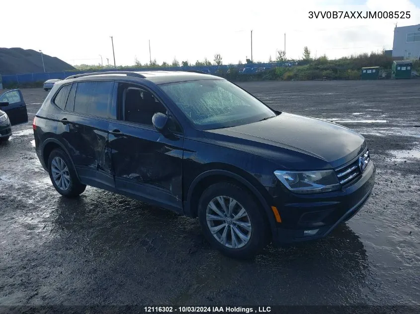 2018 Volkswagen Tiguan S VIN: 3VV0B7AXXJM008525 Lot: 12116302